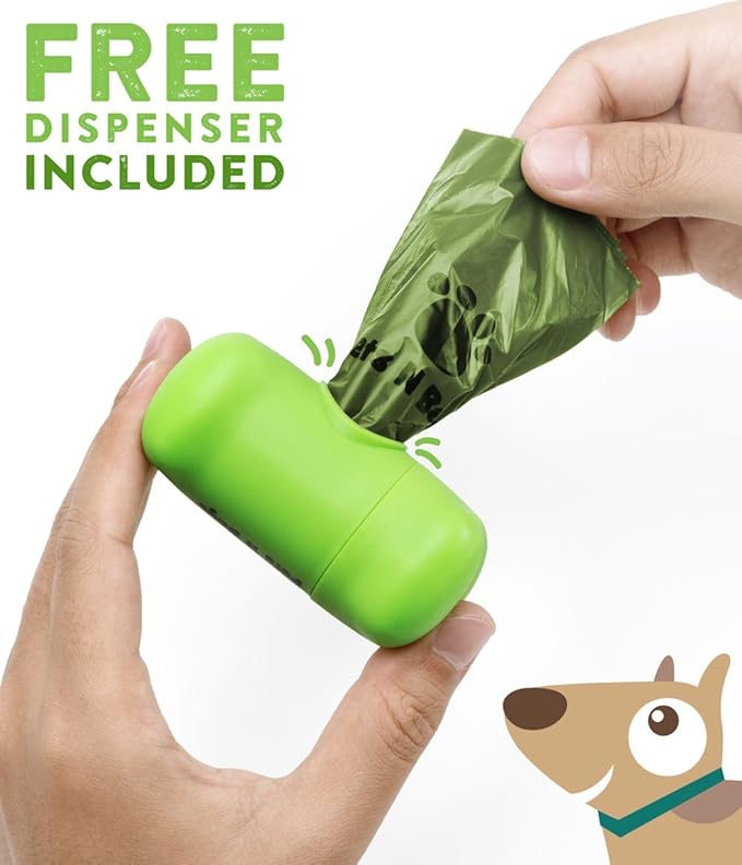 Dog Waste Poop Bags, Dog Bags for Poop, Refill Rolls (60 Rolls / 900 Count, Unscented), Includes Dispenser-PawvioPets