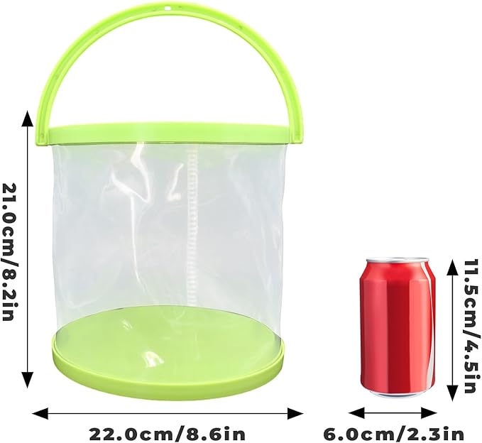 Foldable Small Aquarium, Portable Fish Tank, Fish Transport Container, Plasitc Fish Bowl, Beginner Tank, Great Concept for Catching and Release Critters, Beach, Pool and Lake-PawvioPets