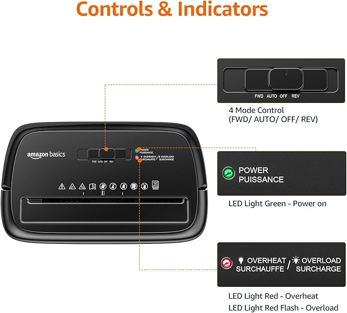 Amazon Basics Cross Cut Paper and Credit Card Shredder, 12 Sheet (New Model), Black-PawvioPets