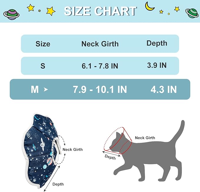 Depets Cat Cone Collar Soft, Adjustable Lightweight Cat Recovery E Collar to Stop Licking for Puppy Rabbit, Waterproof Pet Cone for Small Animal After Surgery Grooming, Neck Girth 9.5 in-PawvioPets