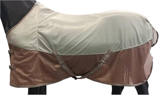 BARN & STABLE Breathable and UV Protective Tear-Resistant Mesh Horse Fly Sheet Comfy Equine Summer Sheet with Removable Web Leg Straps-PawvioPets