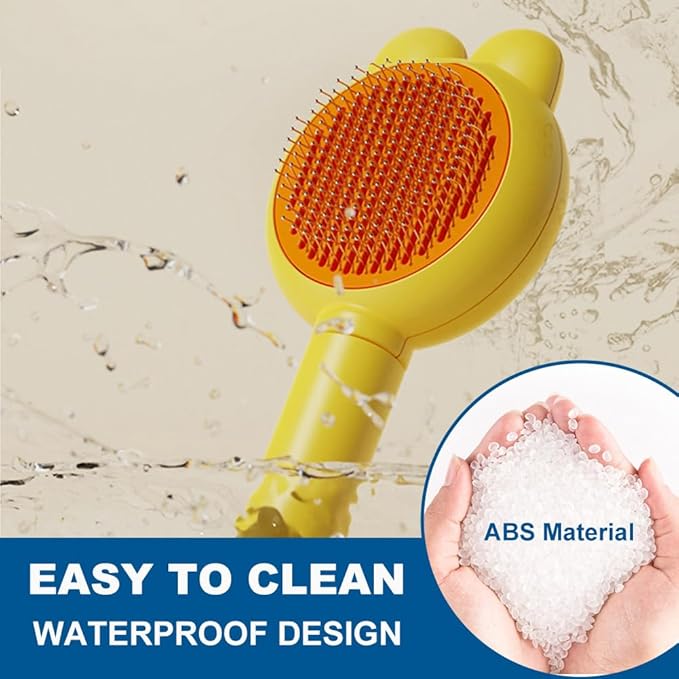 Cat Brush for Short or Long Haired Cats Dogs Rabbits, Cute Dog Brush with Release Button for Massage and Removes Loose Fur-PawvioPets