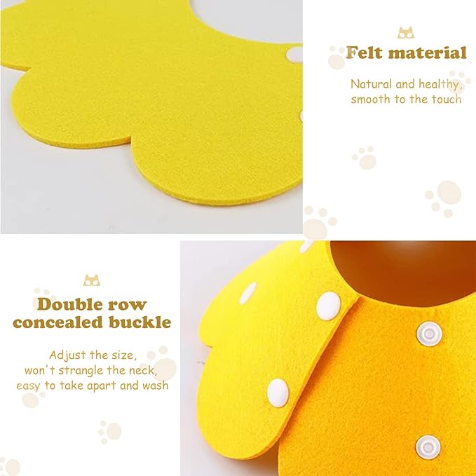 3-Piece Cat Recovery Collar Set - Sunflower Neck Cat Cone Anti-Licking Collars to Prevent Biting & Scratching (Pink, Orange, Yellow, S)-PawvioPets