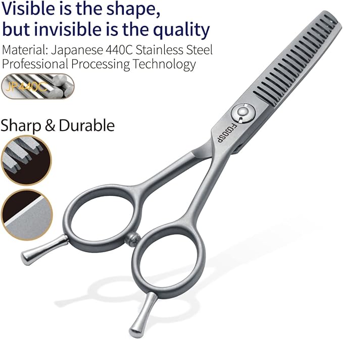 4.5" Thinning Shears for Dogs Grooming Face with Safety Round Tip for Small Dogs Face Paw Ears Trimmer Professional Small Cat Grooming Scissors (4.5" Blender, Gray)-PawvioPets