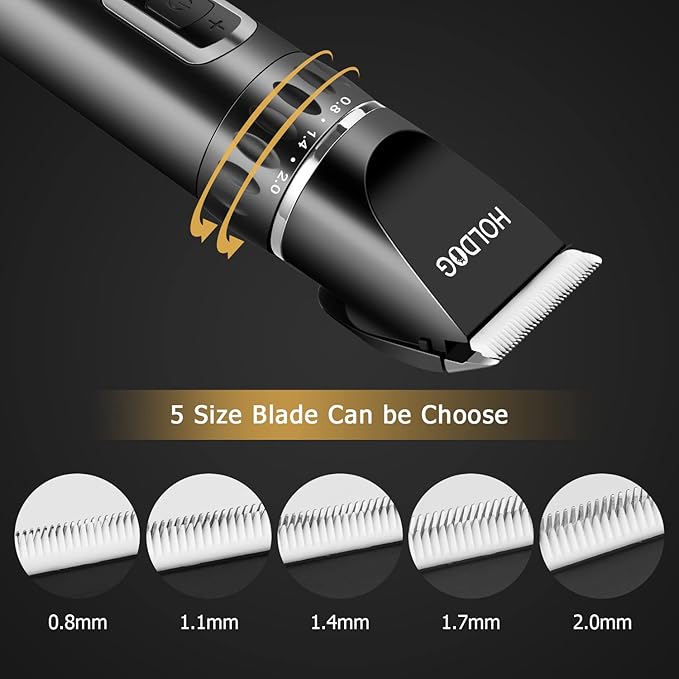 Dog Clippers Professional Heavy Duty Dog Grooming Clipper 3-Speed Low Noise High Power Rechargeable Cordless Pet Grooming Tools for Small & Large Dogs Cats Pets with Thick & Heavy Coats-PawvioPets