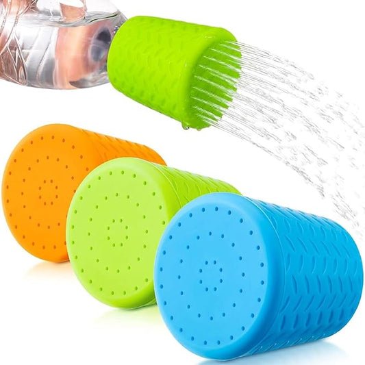 3 Piece Portable Outdoor Shower for Dogs Bottle Attachment Outdoor Sprayer Accessory for Most Plastic Water Bottles, Suitable for Bathing Pets During Outdoor Activities Camping.(Orange+Blue+Green)-PawvioPets