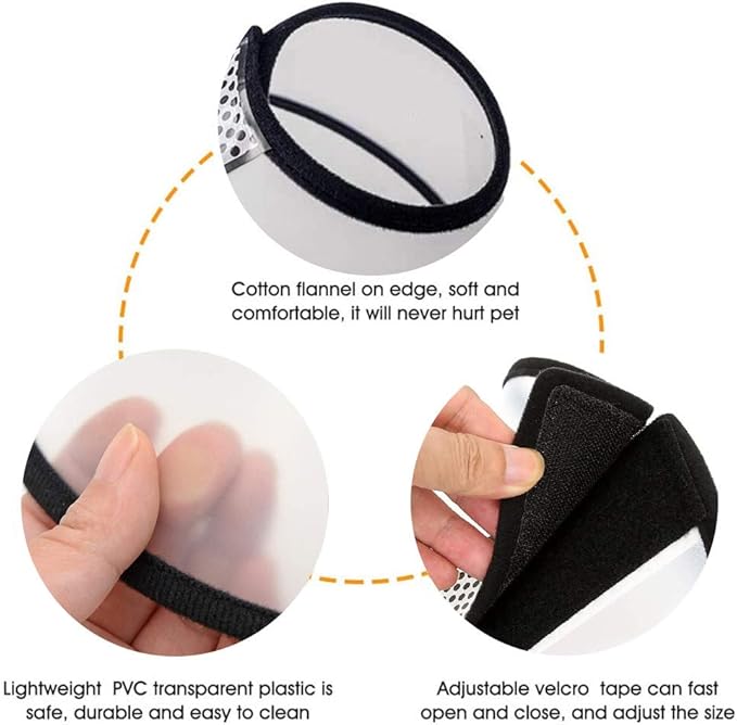 2 Pack Cat Cones to Stop Licking, Cat E Collar Pet Cone for Cats After Surgery, Pet Elizabethan Collar Dog Head Cone Recovery Cone for Most Cats & Small Dogs (Size L, 5#)-PawvioPets