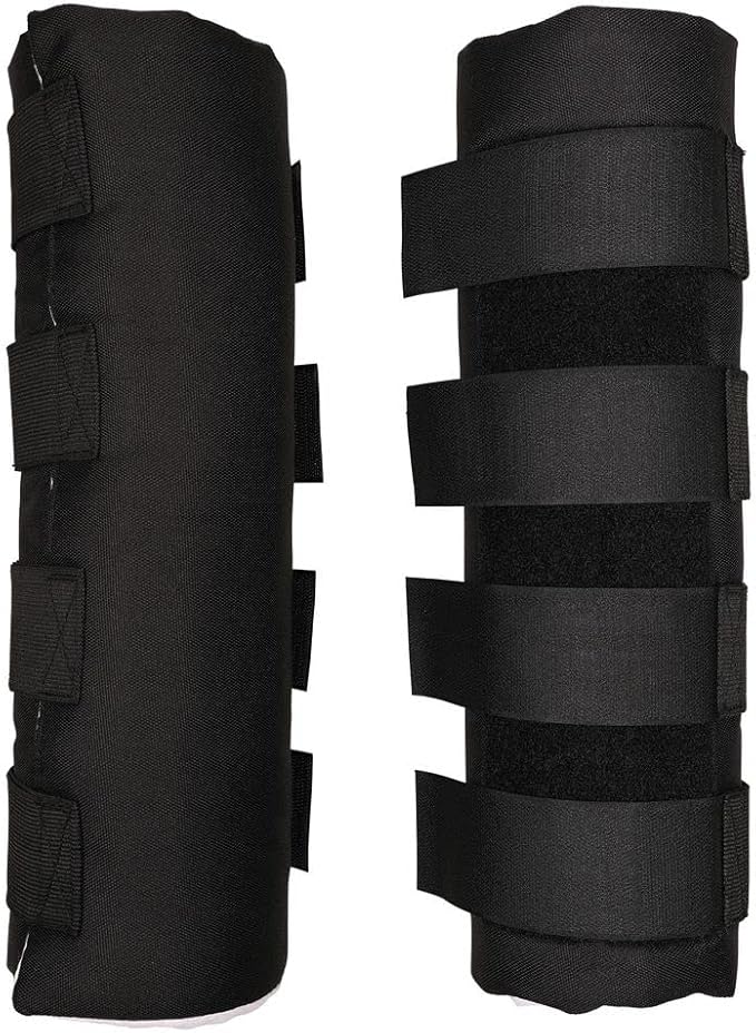 Dura-Tech Quick Wrap No Bow Leg Wraps for Horses | Size 14" | Color Black | Exceptional Leg Coverage | Versatile Use | Secure and Easy Application | Sold in Pairs-PawvioPets