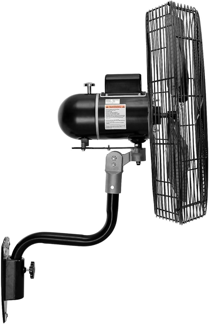 Continental Dynamics CD Premium 24" Oscillating Wall Mount Fan, TEFC Motor, 9,400 CFM, 1/2 HP-PawvioPets