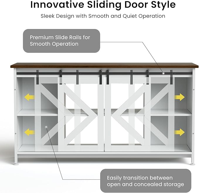 55-75 Gallon Aquarium Stand Heavy Duty Steel Frame, Fish Tank Cabinet with Accessories Storage for Reptile Terrarium & Turtle Tank - 1000lbs Capacity (White)-PawvioPets
