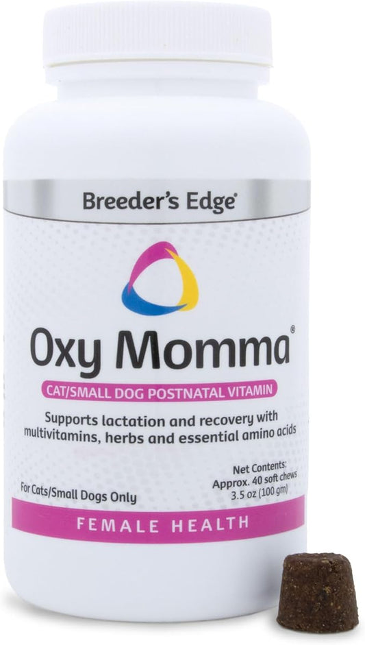 Breeder's Edge Oxy Momma- Nursing & Recovery Supplement- for Medium & Large Dogs- 40ct Soft Chews-PawvioPets