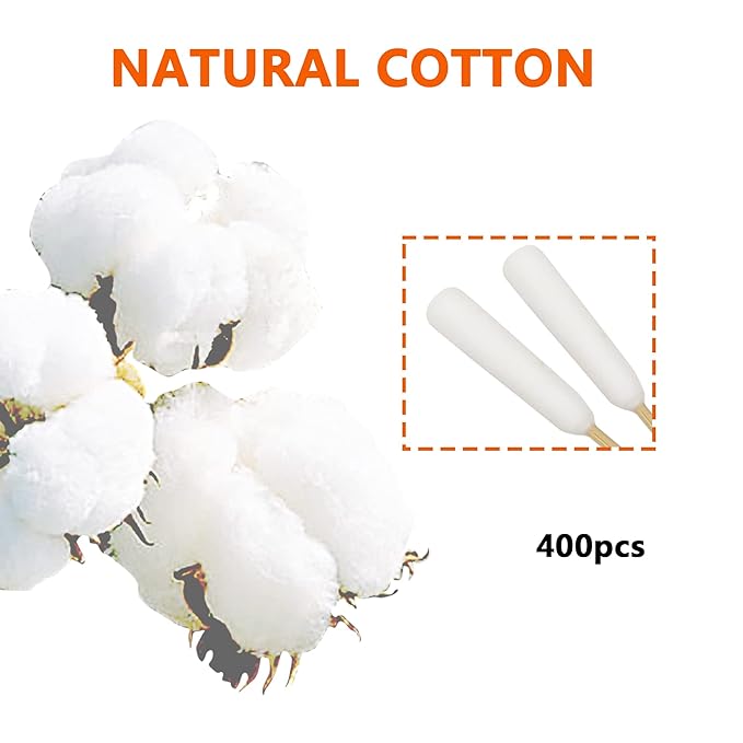 6 Inch Long Cotton Swabs of Medium and Large Pets Ears Cleaning or Makeup 400pcs-PawvioPets