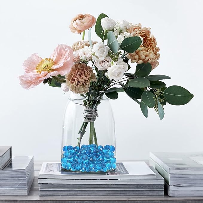 FUTUREPLUSX 1LB Light Blue Flat Glass Marbles, Glass Pebbles Vase Fillers for Centerpieces, Fish Tank for Aquarium Gravel Decor Table Scatter Art Craft-PawvioPets