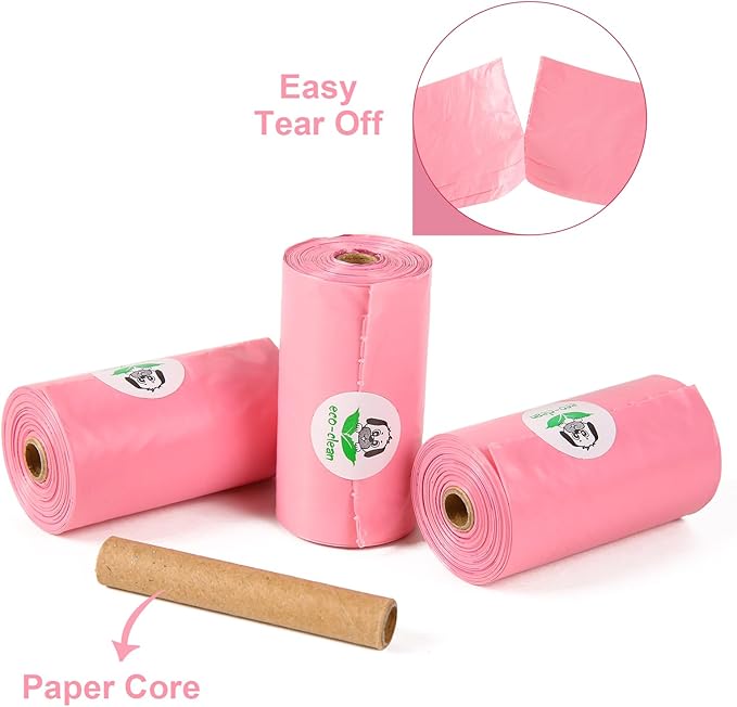 ECO-CLEAN 360 Count Dog Poop Bags with Dispenser, Leak-Proof, Cherry Blossom scented-PawvioPets
