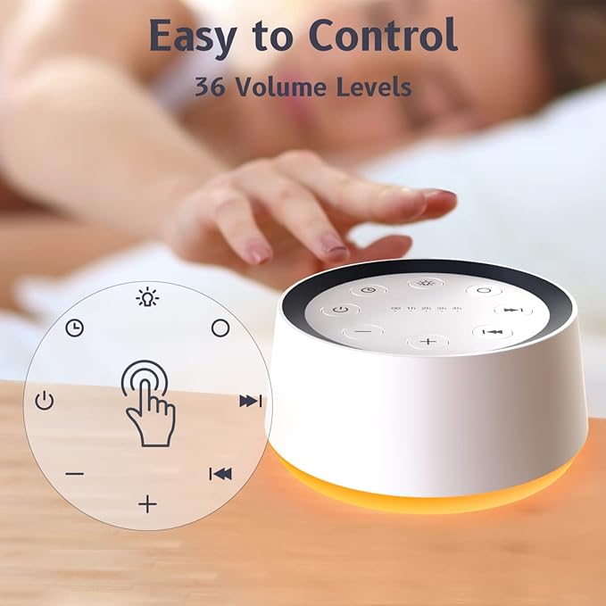 Brown Noise Sound Machine with 30 Soothing Sounds 12 Colors Night Light White Noise Machine for Adults Baby Kids Sleep Machines Memory Function 36 Volume Levels 5 Timers for Home Office Travel-PawvioPets