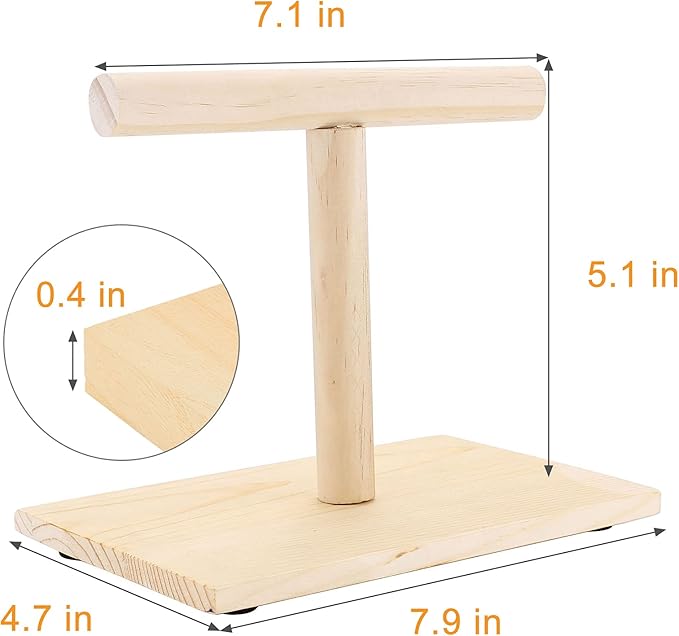 Bird Perch Stand, Bird Training Portable Tabletop Platform, Parrot Bird Cage Toy Gym Accessories for Parakeets Cockatiels, Conures, Macaws, Finches Lovebirds-PawvioPets