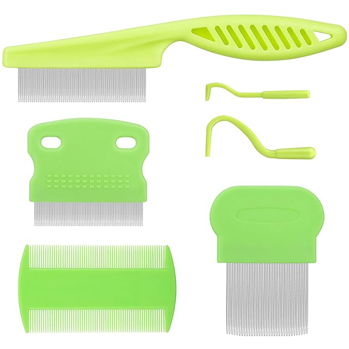 Cat & Dog Grooming Set - Fine Tooth Comb For Grooming And Removing Dandruff Flakes Remove Float Hair Tear Marks (green)-PawvioPets