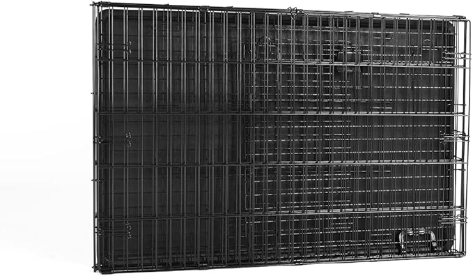 Amazon Basics Durable, Foldable Metal Wire Dog Crate with Tray, Single Door, 42 x 28 x 30 in, Black-PawvioPets
