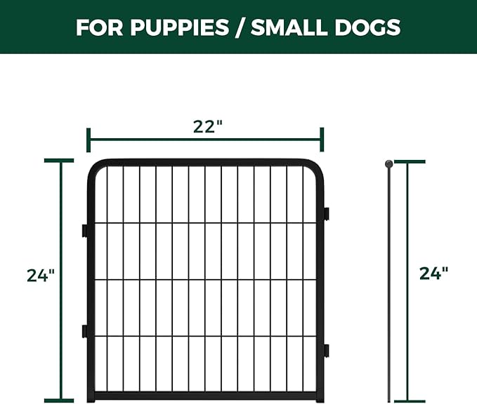 FXW Homeplus Unleashed Indoor Dog Playpen - Stress-Free and Safe Play, Heavy Duty 24 Inch 2 Wire Panels Dog Pen for Puppy and Small Dogs, Black│Patented-PawvioPets