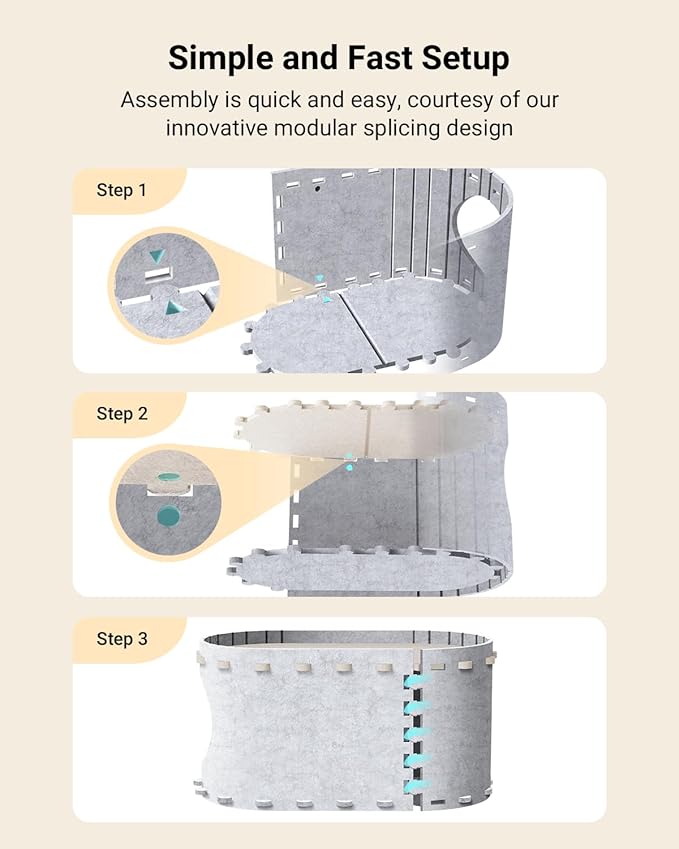 DownyPaws Cat House for Indoor Cats, Cat Bed Cave for Multiple & Large Cats Up to 22 Lbs, Scratch Resistant Peekaboo Cat Caves, Foldable Tunnel Enclosed Bed, PeekaPurr, Marble-PawvioPets