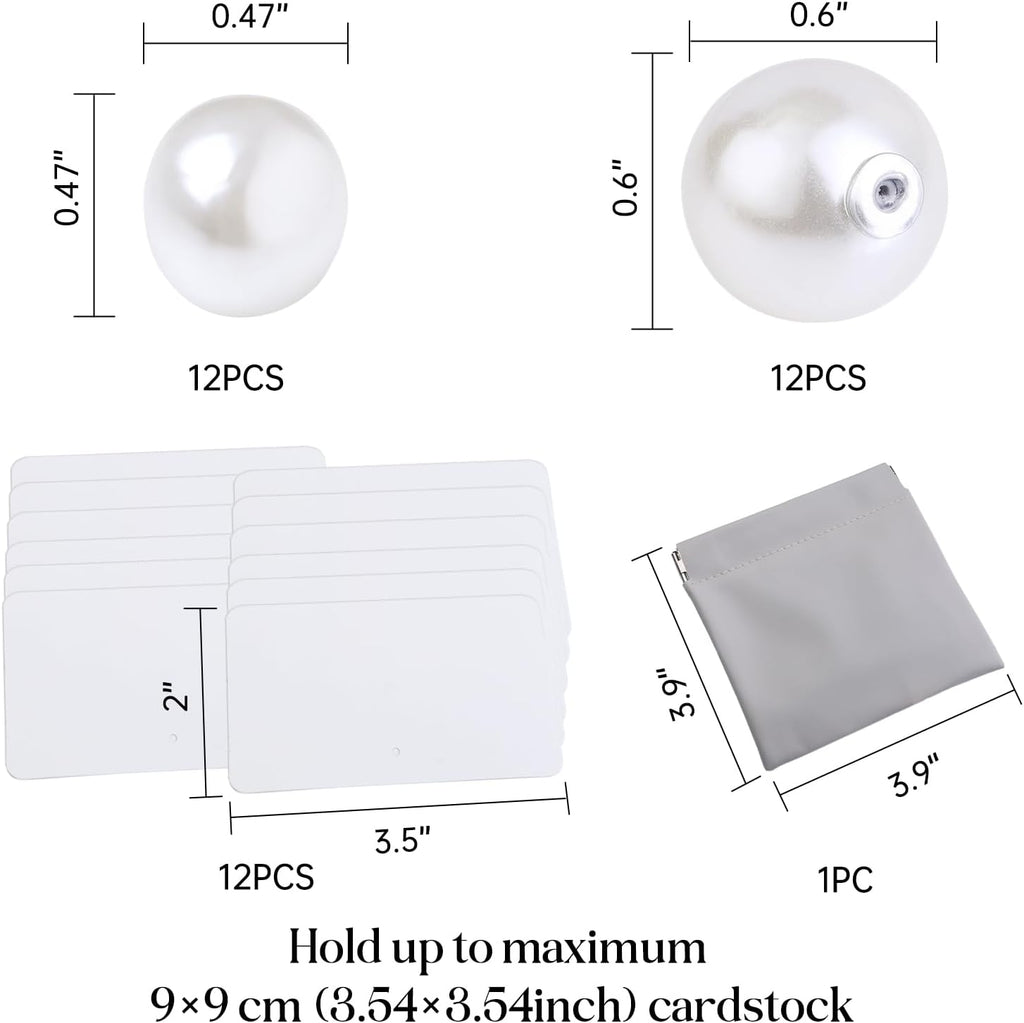 UNIQOOO 12Pcs Decorative Pearl Place Card Holders Bulk, Elegant Ivory Name Card Stands Set, for Wedding Table Place Cards, Dessert Table Decor, Retail Shop, Business Card, Name Tag, Party Food Signs