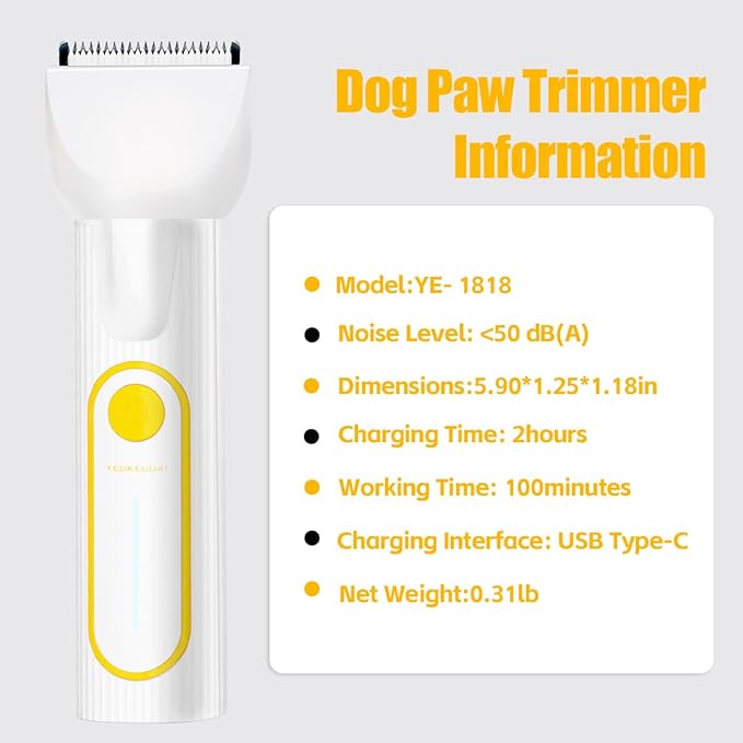 Dog Clippers Grooming Kit, 4-in-1 Low-Noise Dog Paw Trimmer, Shaver, Nail Trimmer and Nail Grinder 2025 New Electric Cordless Pet Grooming Kit-PawvioPets