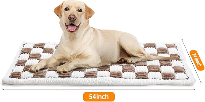 Dog Bed Mat for Car Back Seat Extenders, Washable Non-Slip Travel Cover for Back Seat - 24.8"x54", Brown-PawvioPets