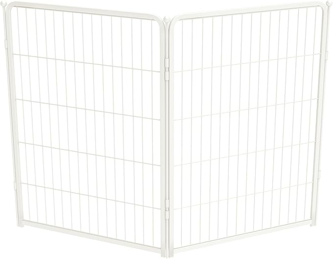 FXW Homeplus Unleashed Indoor Dog Playpen - Stress-Free and Safe Play, Heavy Duty 40 Inch 2 Wire Panels Dog Pen for Medium and Large Dogs, White│Patented-PawvioPets