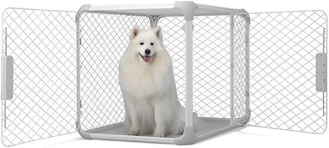 DIGGS Evolv Dog Crate - Slim, Durable Dog Kennel with Removable Ceiling Panel and Modular Design - Safe, Stylish, Convenient (Ash, Large)-PawvioPets