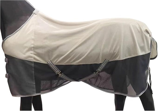 BARN & STABLE Breathable and UV Protective Horse Fly Sheets Tear-Resistant Mesh Fly Sheets for Horse Comfy Equine Summer Sheets with Removable Web Leg Straps-PawvioPets