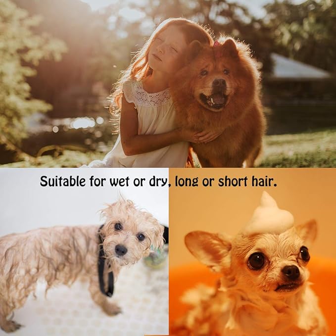 7 Pcs Pet Dog Grooming Comb, Metal Head Comb for Long Hair, Dog Tear Stain Remover Combs, Hair Combs Remover for Dogs Cats, Pet Grooming Tool Removes Crust, Mucus and Stains - 5 Types-PawvioPets