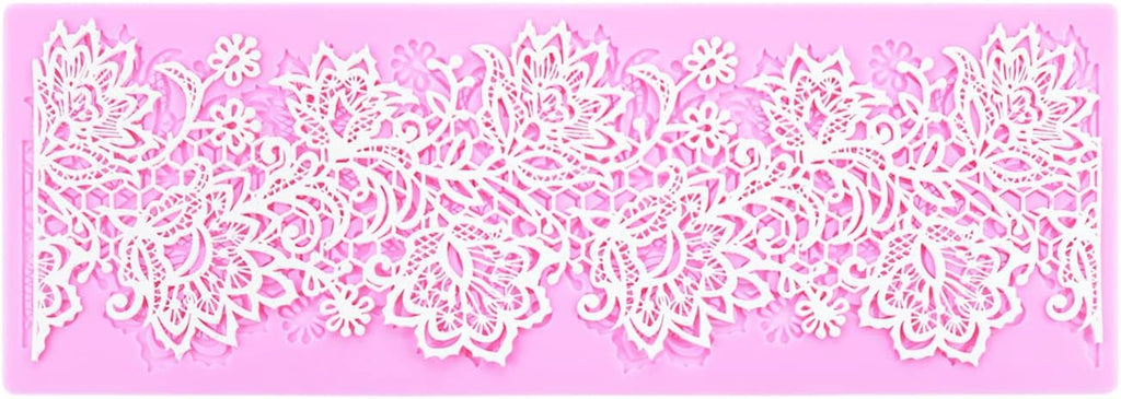 Flower Embossing Candy Silicone Mold Lace Pattern Sugar Craft Cake Decoration, Lace Mat Wedding Cake Decoration Tool