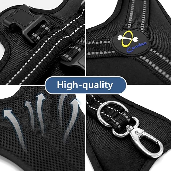 Coodeo Dog Lift Harness, Support & Recovery Sling, Pet Rehabilitation Lifts Vest Adjustable Breathable Straps for Old, Disabled, Joint Injuries, Arthritis, Paralysis Dogs Walk (Black,XL)-PawvioPets