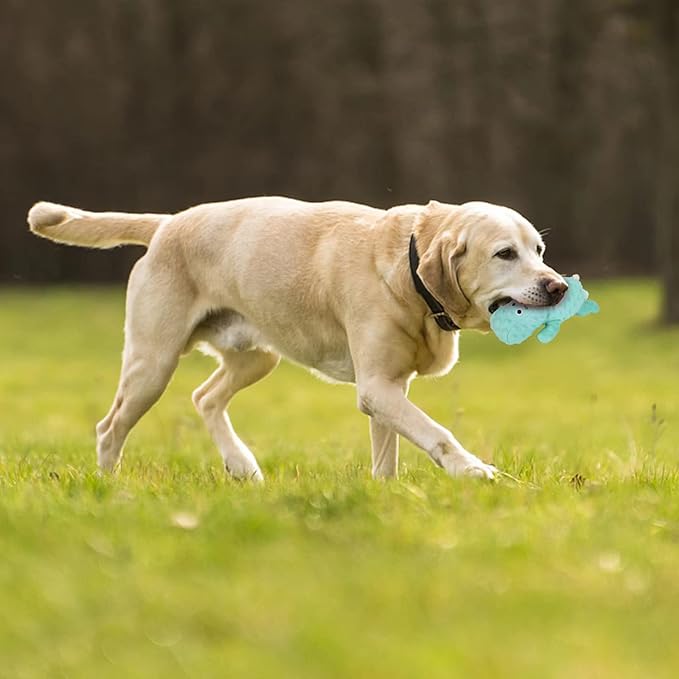DODODOLA Cute Stuffed Hippo Dog Toys Squeaky Dog Toys with Crinkle Paper Dog Plush Toys for Large Breed Dog Chew Toys for Small, Medium, Large Dogs-PawvioPets