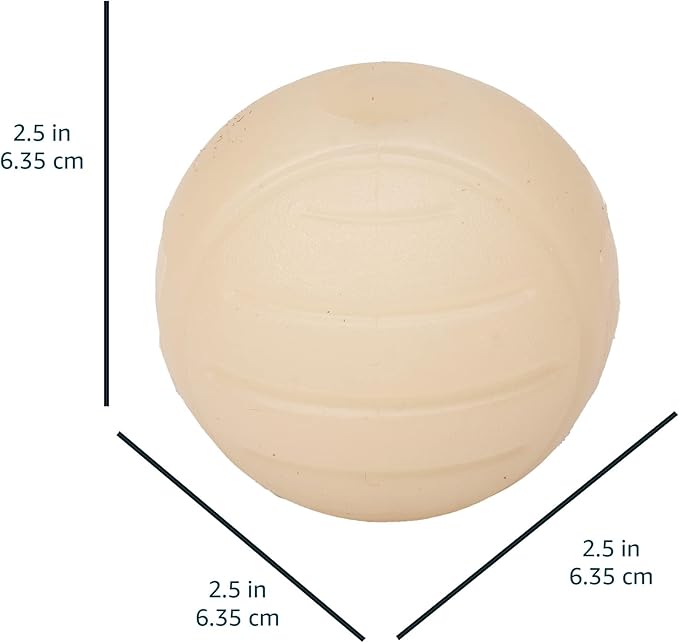 Amazon Basics Dog Toys, Interactive Glow Rubber Balls, (Pack of 3), 2.5 inch, Beige-PawvioPets