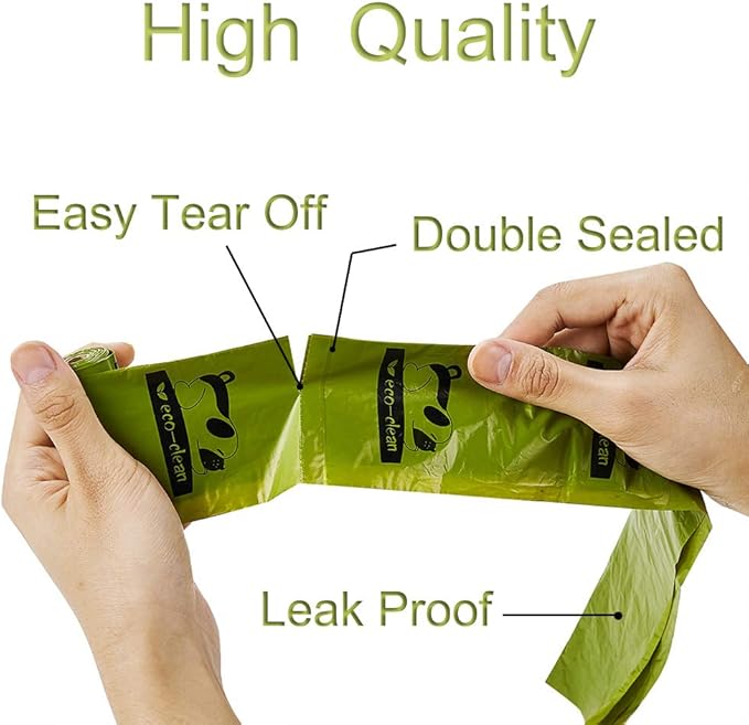 ECO-CLEAN Dog Poop Bags, 24 Rolls/360 Bags with Dispenser, Dog Waste Bags, Unscented, Leak-Proof, Easy Tear-Off-PawvioPets