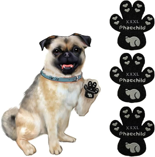 Dog Paw Pads Anti-Slip Grips,Dog Paw Protectors for Senior Dogs on Hot Pavement,Provides Traction to Keep Them from Slipping on Smooth Floors 20 sets-80 Pads Black XXXL-PawvioPets