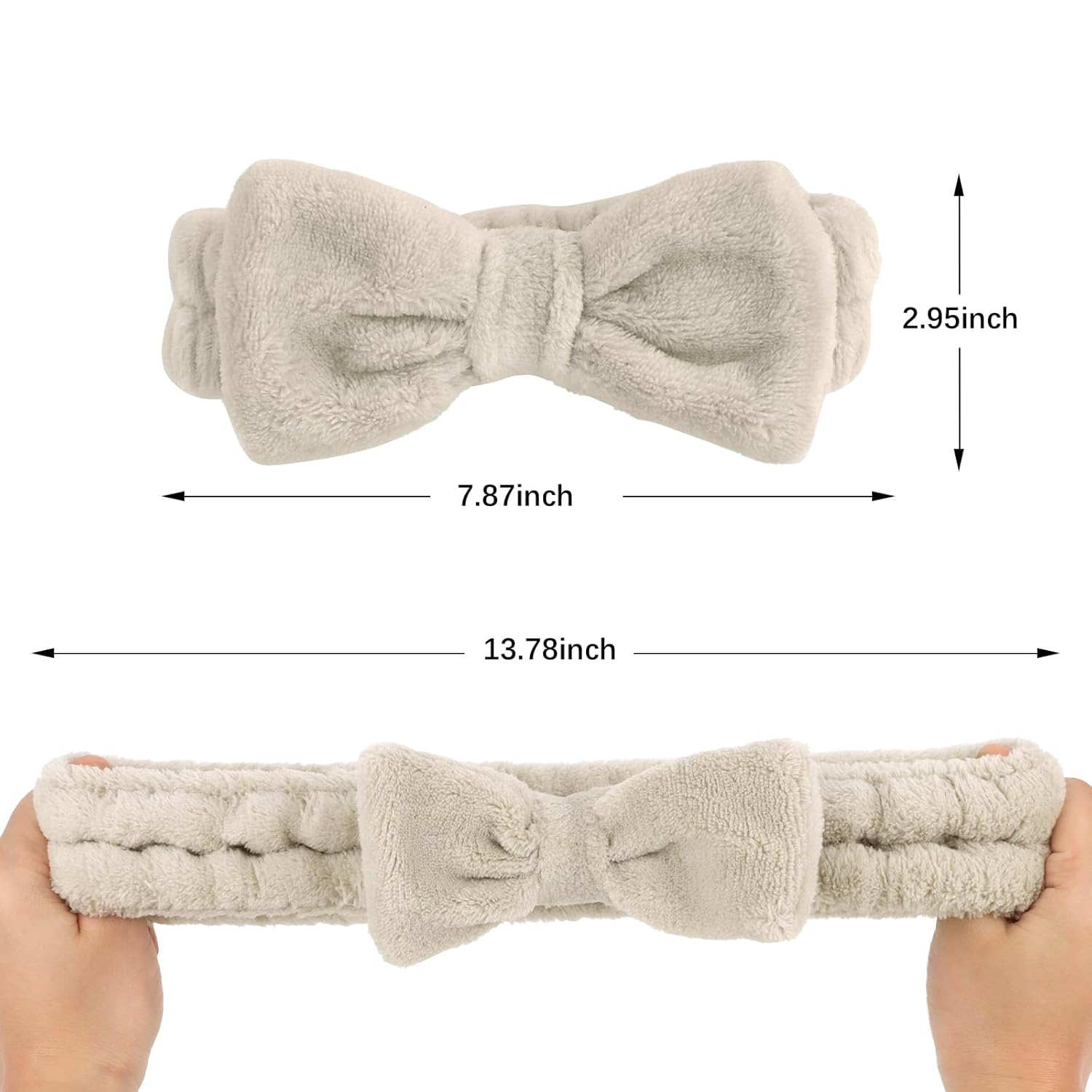 Semato Bachelorette Party Favor Set - Bride and Bridesmaid Spa Headbands, Skincare Head Bands for Women, Cute Bow Party Supplies (Light Coffee)