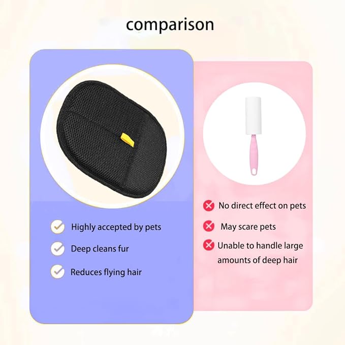 3pcs Reusable Electrostatic Pet Hair Remover Glove - Cat & Dog Grooming Gloves for Deshedding, Washable Hair Removal Tool for Furniture, Carpet, Clothes-PawvioPets