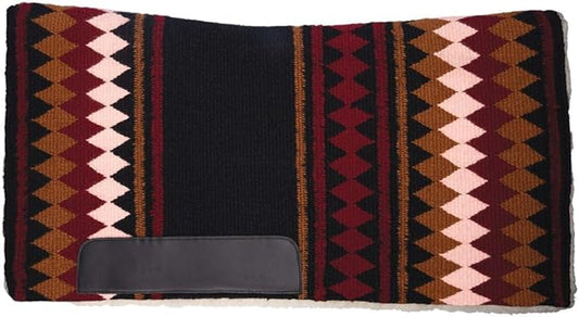 Fleece Bottom Contoured Saddle Pad - 34" x 40" | New Zealand Wool Top | 3/4" Felt Core | Contoured Fit | Hypoallergenic Fleece Lining | Weighs 8 lbs-PawvioPets