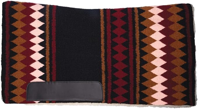 Fleece Bottom Contoured Saddle Pad - 34" x 40" | New Zealand Wool Top | 3/4" Felt Core | Contoured Fit | Hypoallergenic Fleece Lining | Weighs 8 lbs-PawvioPets