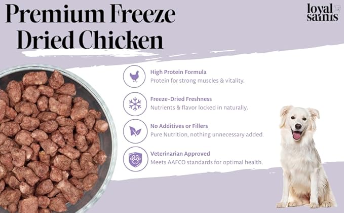Freeze Dried Raw Dog Food - Premium Chicken Flavor with High Protein & Grain Free Dog Food for Small or Large Breeds and Picky Eaters - Versatile as Meal Topper, Pet Snack & Treats, 5 Oz-PawvioPets