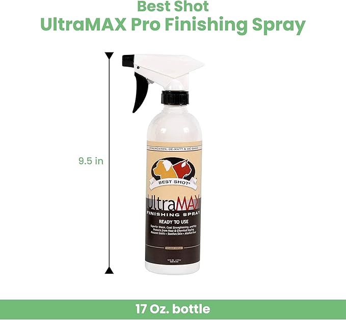 Best Shot UltraMAX Pro Finishing Spray, Ideal Detangler Spray for Pets, Hydrating and Soothing Pet Grooming Spray, for Dogs and Cats, 17 Oz.-PawvioPets