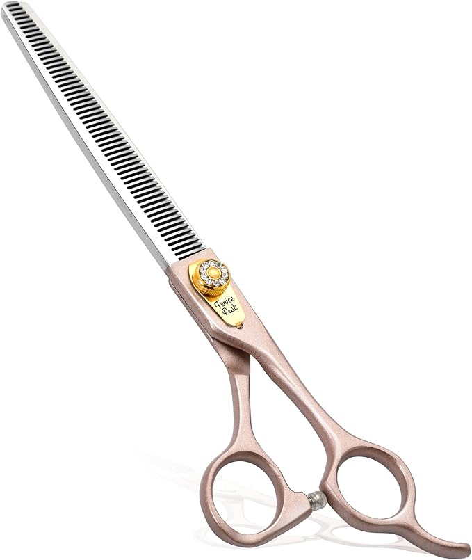 Fenice Peak Professional Thinning Scissors for Dog Cat 7/7.5'' Pet Grooming Scissors 440C Stainless Steel Thinning Shears for Dogs 50/56 Teeth-PawvioPets