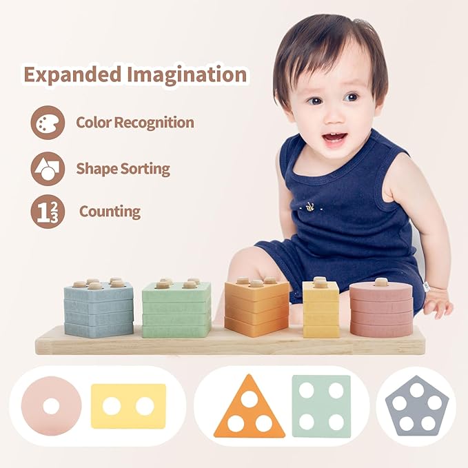Baby Toys 6 to 18 Months, 8 in 1 Montessori Toy Set, Educational Learning Toy for Toddlers Babies Sensory Toys Newborn Infant Gifts for Boys & Girls-PawvioPets