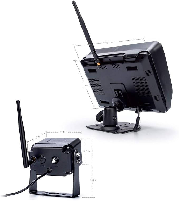 Digital Wireless Backup Camera System, No Interference, IP69k Waterproof Wireless Rear View Camera, 7’’ Display Wireless Reverse Monitor for RV/Truck/Trailer/Bus/Motorhome/5th Wheel/Pickup/Van-PawvioPets