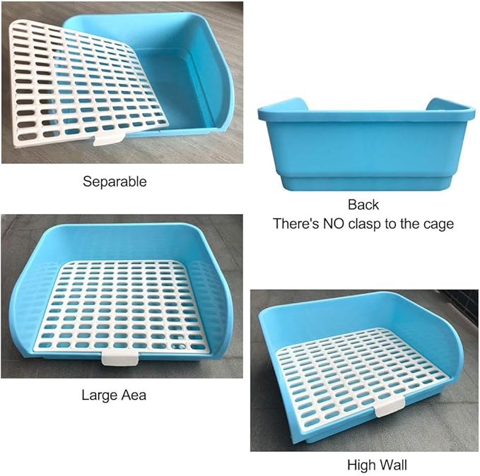 Amakunft Large Rabbit Litter Box, Small Animal Potty Trainer, Bunny Corner Toilet Box for cage, Small Pet Pan for Ferret/Guinea Pig/Chinchilla/Galesaur-PawvioPets