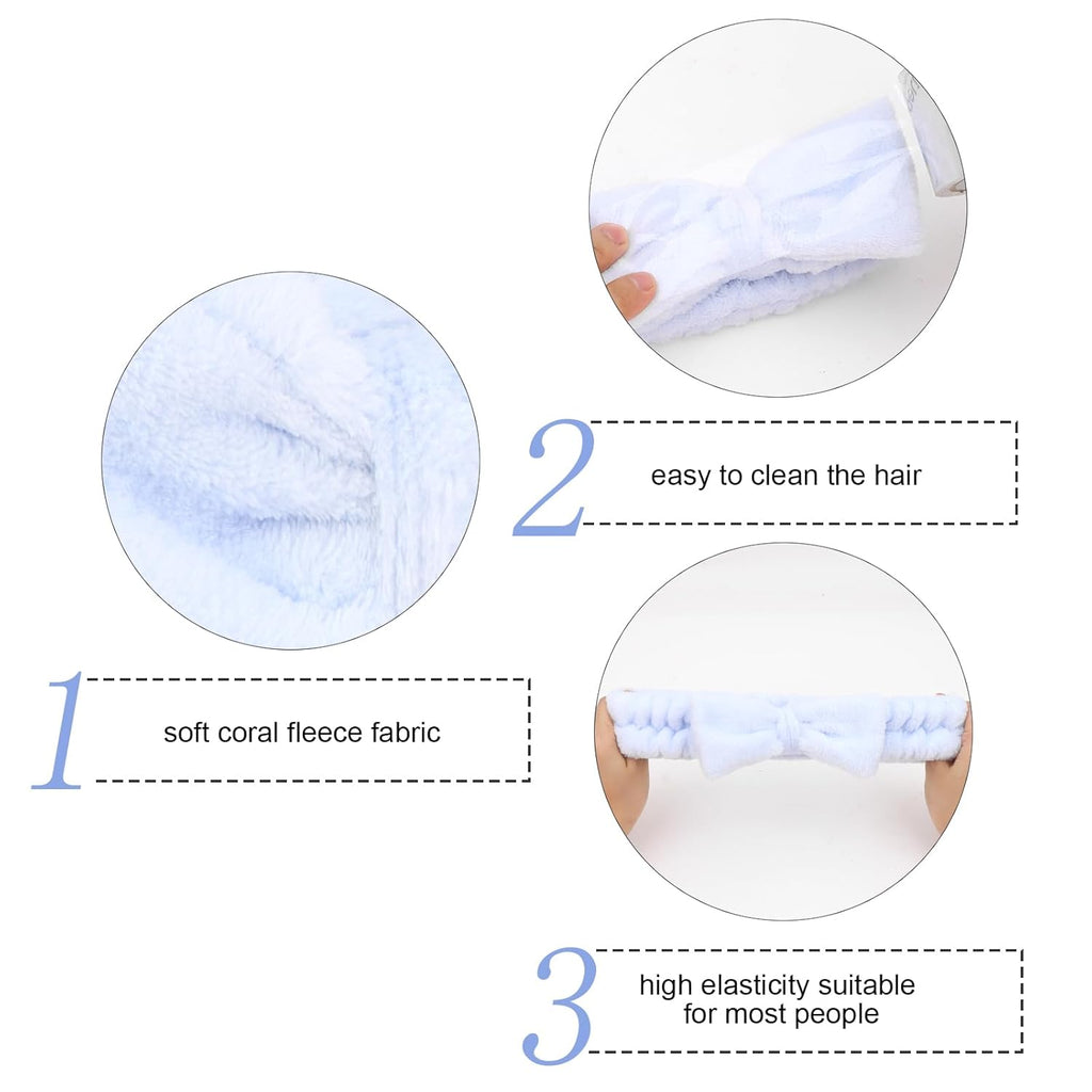 Semato Bachelorette Party Favor Set - Bride & Bridesmaid Spa Headbands (1 Bride + 7 Blue)