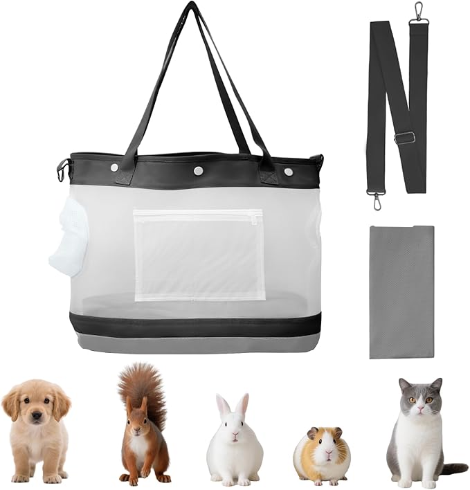 Dog Purse Carrier for Small Dogs Cat Kitty Puppy Rabbit Bunny Dog Cat Bag Carrier for Animals up to 22lbs Soft Sided Collapsible Pet Carrier Sling for Outing Travel Vet-Gray-PawvioPets