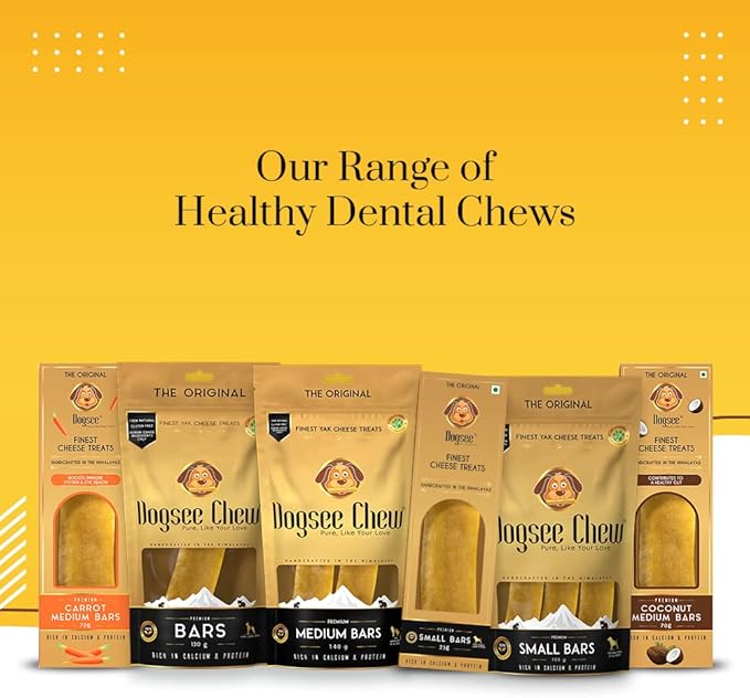 Dogsee Original Himalayan Yak Chews for Dogs (Medium - 2 Bars) | 100% Natural | Dog Treats Healthy | No Grain, No Gluten | for Teeth Cleaning-PawvioPets
